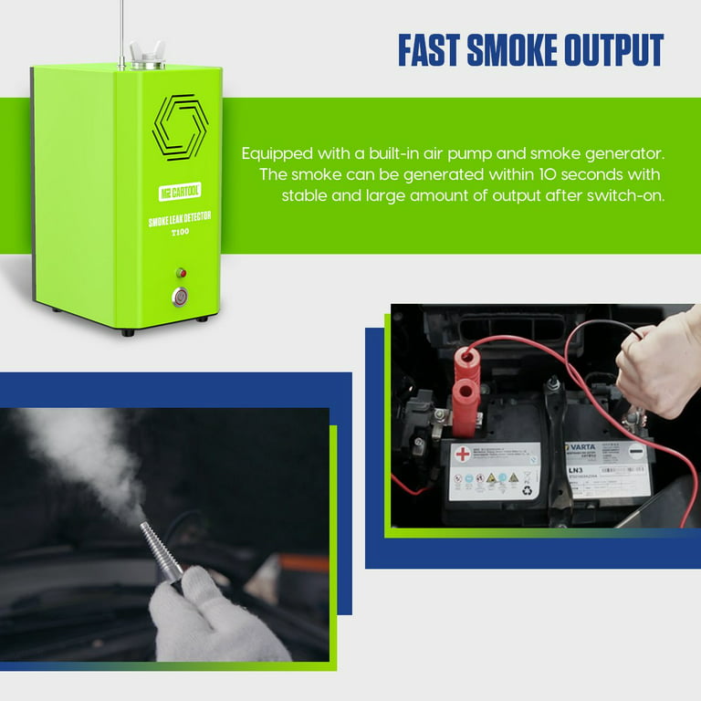 Mrcartool Universal Car Smoke Machine EVAP Vacuum Diagnostic Fuel Pipe Leak  Detection Tester, T100 