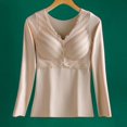 thumbnail image 4 of Lovzfmll Women's Thermal Top Self-Heating Long Sleeve, V-Neck with Fleece Lining and Seamless Design for Full Coverage Warmth, 4 of 5