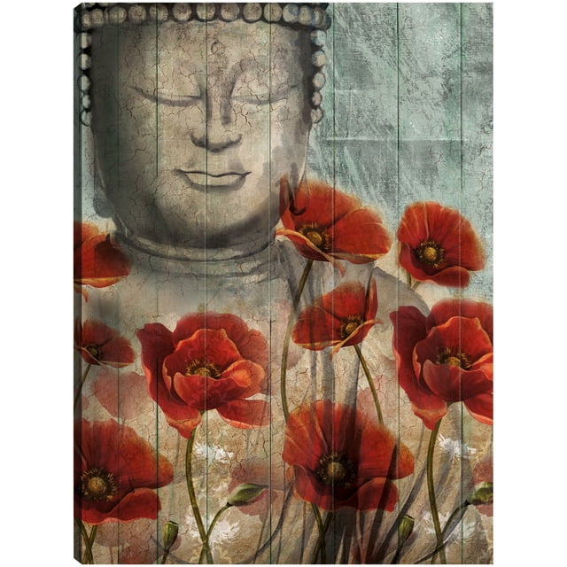 Cuadro Decorativo - Buda floral Jr Impresión en canvas, estrechado.