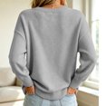 thumbnail image 4 of Womens Knit Sweaters Crewneck Long Sleeved Solid Pullover Sweater Tops Casual Loose Fit Fashion Soft Basic Knitwear, 4 of 6