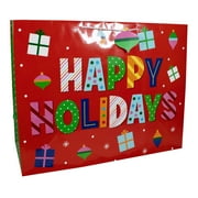 Holiday Time Christmas Super Jumbo Gift Bag; Happy Holidays; Multi Color; Paper Bag