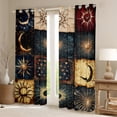 thumbnail image 2 of Manfei Sun Moon Pattern Black Out Curtains,Retro Exotic Style Curtains Pack of 2 (42x63 Each),Vintage bohemian Theme Bedroom Curtains For Kids,Ultra Soft Home Decor, 2 of 6