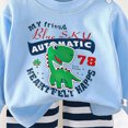 thumbnail image 4 of TOWED22 Toddler Infant Baby Girl Boy 2pcs Long Sleeve Cotton T Shirt and Joggers Pants Set Relaxed Fit Print Fall Winter Clothes Outfits Clothing(Light Blue,18-24 M), 4 of 5