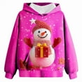 thumbnail image 4 of Ulanda Christmas Hoodies for Girls Winter Fleece Hooded Xmas Graphic Sweatshirt Holiday Cute Funny Pullover Sweater (Hot Pink, 3-4 Years), 4 of 4