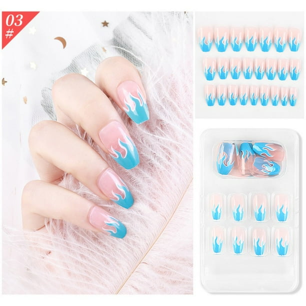 picture Fake Nails At Walmart maynos 24pcs set fake nails european rainbow ballerina full nail art tips artificial detachable false nails