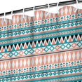 thumbnail image 4 of Small Stall Narrow Shower Curtain 36"W x 72"L – Tropical Bohemian Leaves, Mid-Century Abstract Boho Botanical Bathroom Decor, Vintage Floral Palm Leaf Pattern, Rustic Tribal Folk Style, 4 of 5