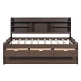 thumbnail image 5 of Euroco Wood Full Size Captain Bed with Trundle and Drawers, Antique Brown, 5 of 13