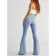 thumbnail image 3 of KelaJuan Women Fashion Flare Jeans Solid Color High Waist Stretch Denim Pants Spring Autumn Casual Slim Bell Bottoms Trousers, 3 of 6