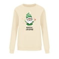 thumbnail image 4 of Women Christmas Print Sweatshirt Casual Christmas T Shirts Top Khaki L, 4 of 6