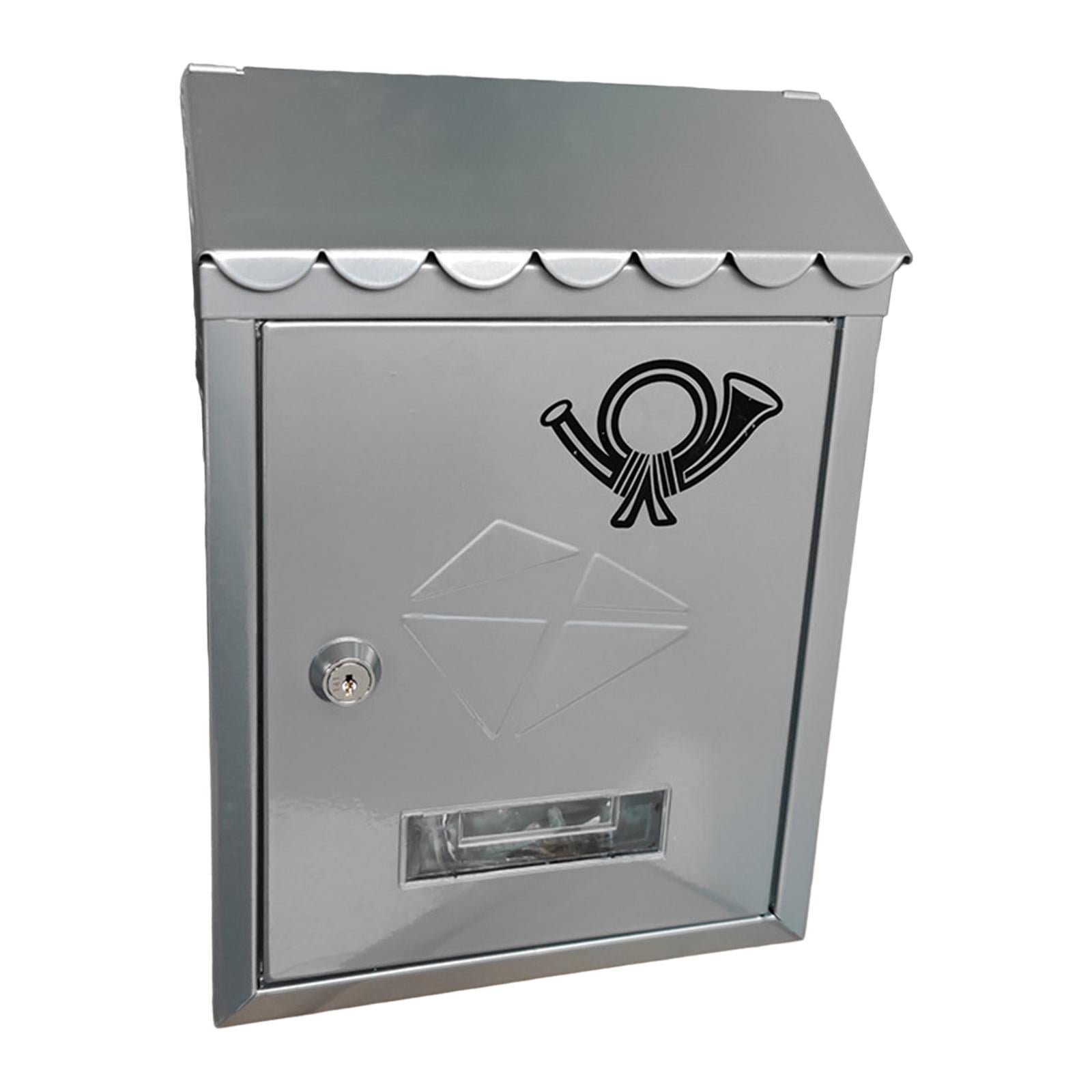 Wall Mount Mailbox Letterbox Front Door 21.5x7x30cm Outside Office Decorative Decor with Key Metal Locking Mailbox Porch Mail Box Drop