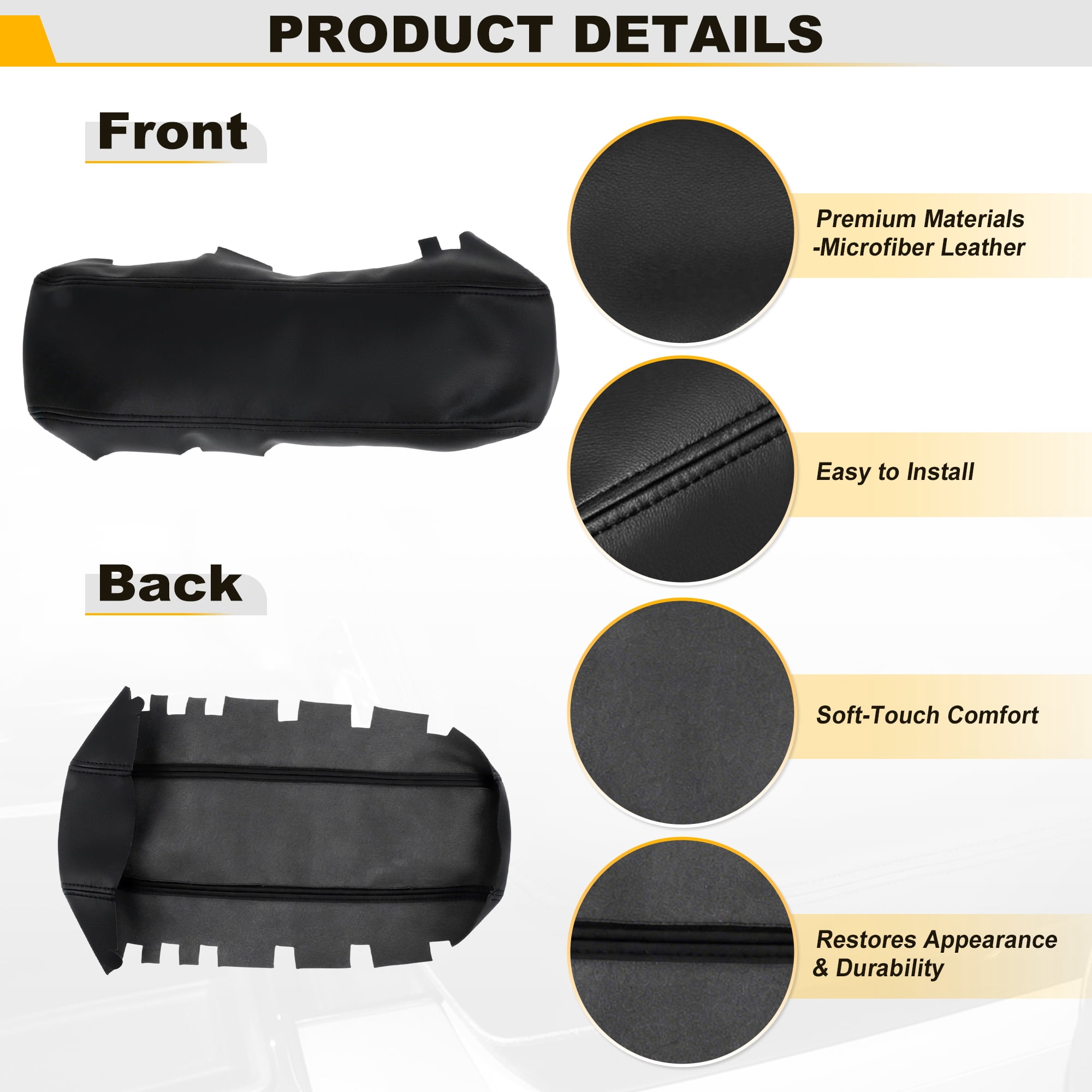 Unique Bargains Console Armrest Cover for Chevy Equinox 2010-2017 Auto Leather