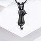 thumbnail image 3 of Collar con colgante de gato Yuxing joyería para colgar cenizas de animales negro 50 cm 10x20 mm, 3 of 5