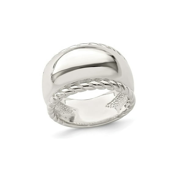 Gem & Harmony Sterling Silver Twisted Dome Polished Ring for Women