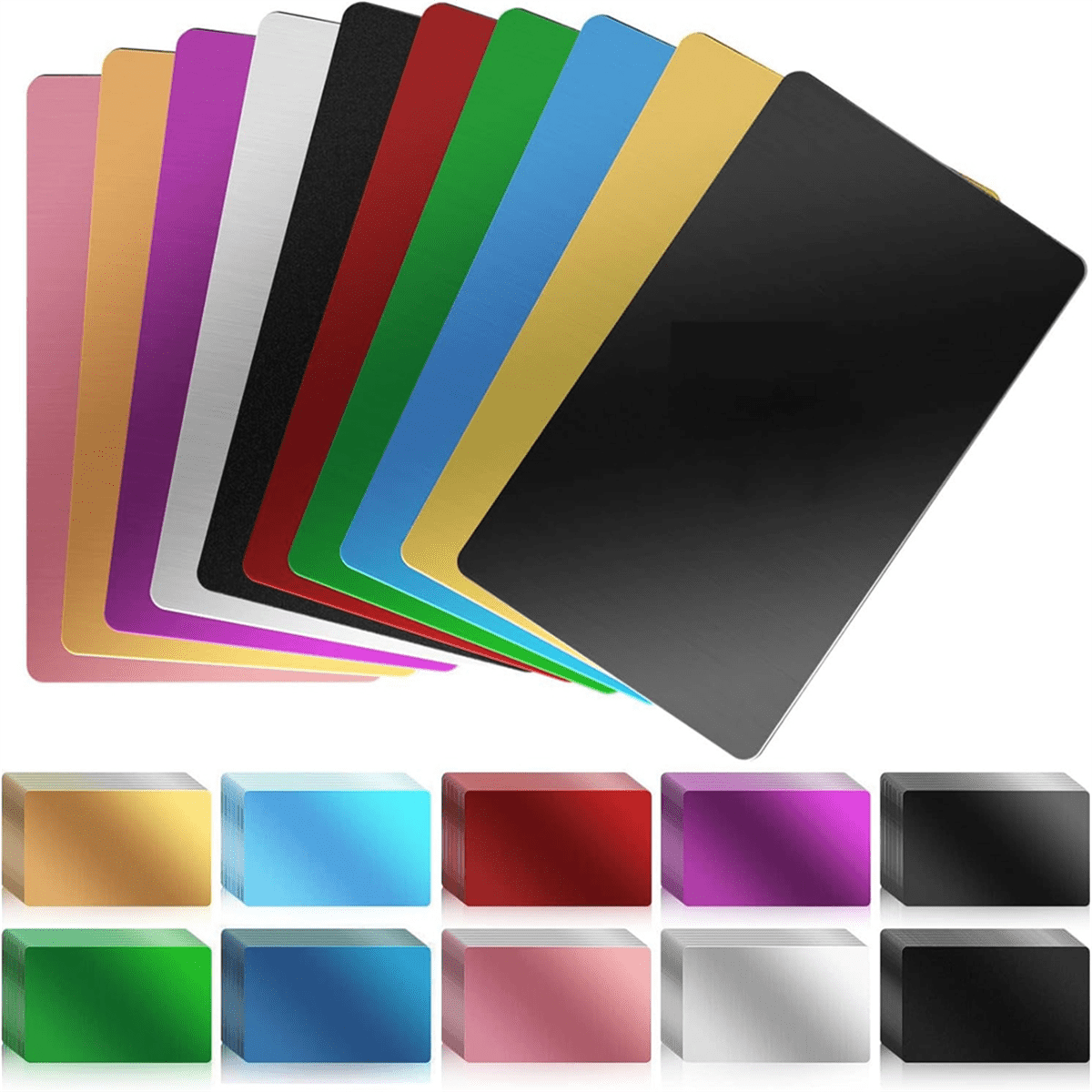 Laser Engraving Blanks, for CNC Engraving, Crafting, Multipurpose Metal Business Cards. DIY Gift Cards,As Shown