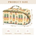 thumbnail image 4 of FORMRS Makeup Bag Travel Cosmetic Organizer for Women Fold Flat Zipper Pouch with Handle, Sunshine Pineapples, 4 of 8