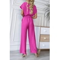 thumbnail image 3 of Mono de Mujer PRETTYGARDEN Rojo Rosa con Cuello en V y Cinturón XL, 3 of 8