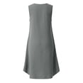 thumbnail image 5 of Women's Solid Color Round Neck Sleeveless Button Mini Dress for Summer Casual, 5 of 8