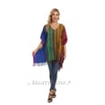 thumbnail image 4 of Beautybatik Multicoloured Boho Stripe Caftan Women Tunic Top Blouse Plus Size 4X, 4 of 6