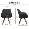 thumbnail image 3 of Kithkasa Swivel Desk Task Chair No Wheels, Solid Back Fabric Wood Legged, Dark Gray, 3 of 10