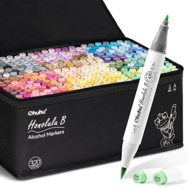 Set de Marcadores Recargables a Base de Alcohol Ohuhu Honolulu B 320 Colores