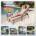 thumbnail image 3 of Pellebant Adjustable Steel Chaise Lounge Chair, 5‑Position Recliner with Rust-Resistant Frame for Patio, Poolside, Garden, and Indoor Use,Beige, 3 of 8