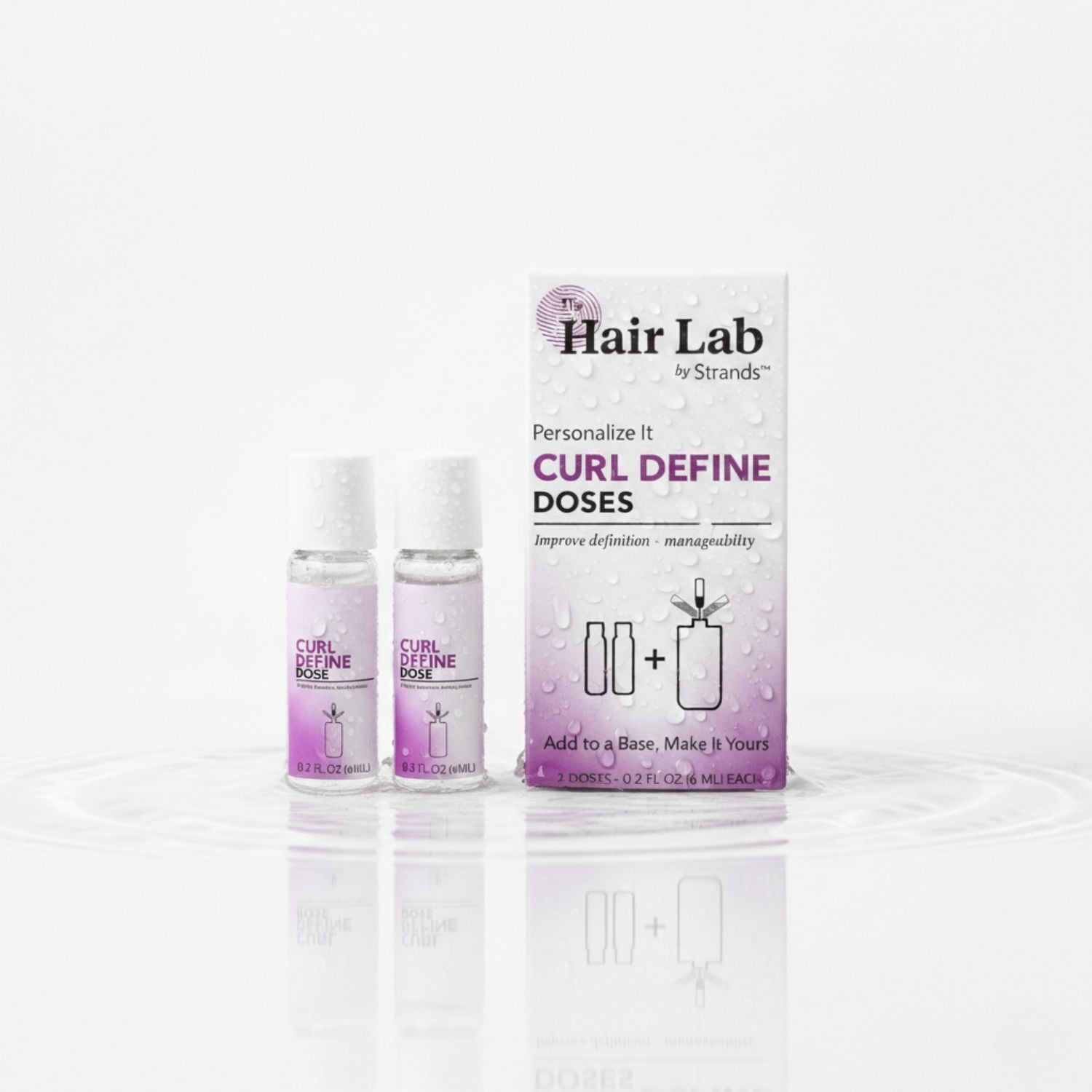 (2 pack) The Hair Lab Curl Define Dose Set with Chia and Flax Seed Extracts to Tame Hair, 2 x 0.2 fl oz