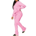 thumbnail image 3 of Wiyuqeen Women's Sweatsuits Sets Fleece 2 Piece Outfits Hooded Sweatshirts and Stacked Legging Sweatpans Tracksuit Lounge Set, 3 of 5