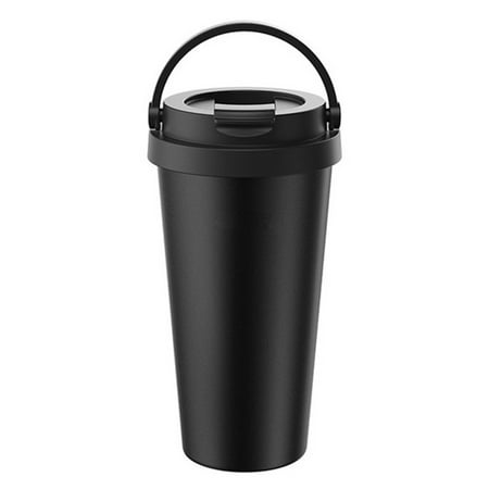 

Chamat 500Ml Double Wall Stainless Steel Vacuum Flask Car Mugs with Handle Coffee Tea Travel Thermal Bottle Black