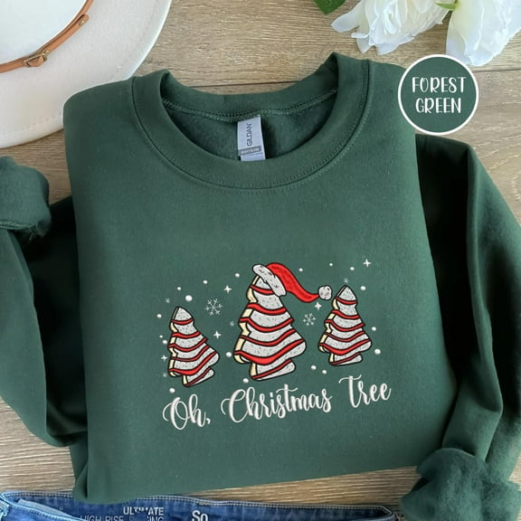 Oh Christmas Tree Little Debbie Christmas Embroidered Unisex T-shirt Sweatshirt Hoodie, Oh Christmas Tree Cake, Christmas Tree Shirt.