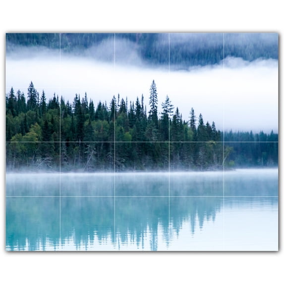 Picture-Tiles.com: Lakes Ceramic Tile Wall Mural WAL500797-54M. 30"W x 24"H using (20) 6" x 6" Ceramic Tiles-Satin Finish
