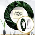 thumbnail image 4 of Designart "Rhythms Of Tropical Robusta Palms" Abstract Botanicals Rund Mirror For Wall Decor - Large Green Round Printed Mirror - Modern Round Office Mirror - 23" x 23", 4 of 7