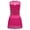 Pink, variant on IBTOM CASTLE Girls Jazz Latin Sparkle Sequins Dance Outfit Crew Neck Sleeveless Bodysuit with Tassel Fringe Skirt Two Piece Set 5-6T Red