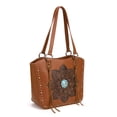 thumbnail image 4 of Montana West Vintage Western Tooling Tote Bag & Wallet Set for Women | Studded Top Handle Shoulder Handbag, Brown, 4 of 7