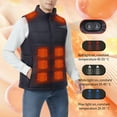 thumbnail image 5 of Unisex Zip-Up Heated Vest for Women Men Quilted Warm Electric Sleeveless Coat 28 Areas Heating Dual-Control Jackets XL, Black, 5 of 7