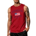 thumbnail image 2 of Hogleaql 4th Of July Tank Tops Men's Usa Muscle American Flag Graphic Sleeveless Shirts Crewneck Patriotic Workout Trendy Tank Tee Red 5XL, 2 of 4