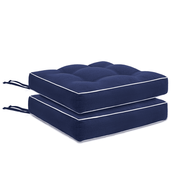Favoyard Patio Cushions 17 x 17 Inch, Water-Resistant Outdoor Chair Cushions for Patio Furniture, 3-Year Color Fastness Seat Cushion with Ties