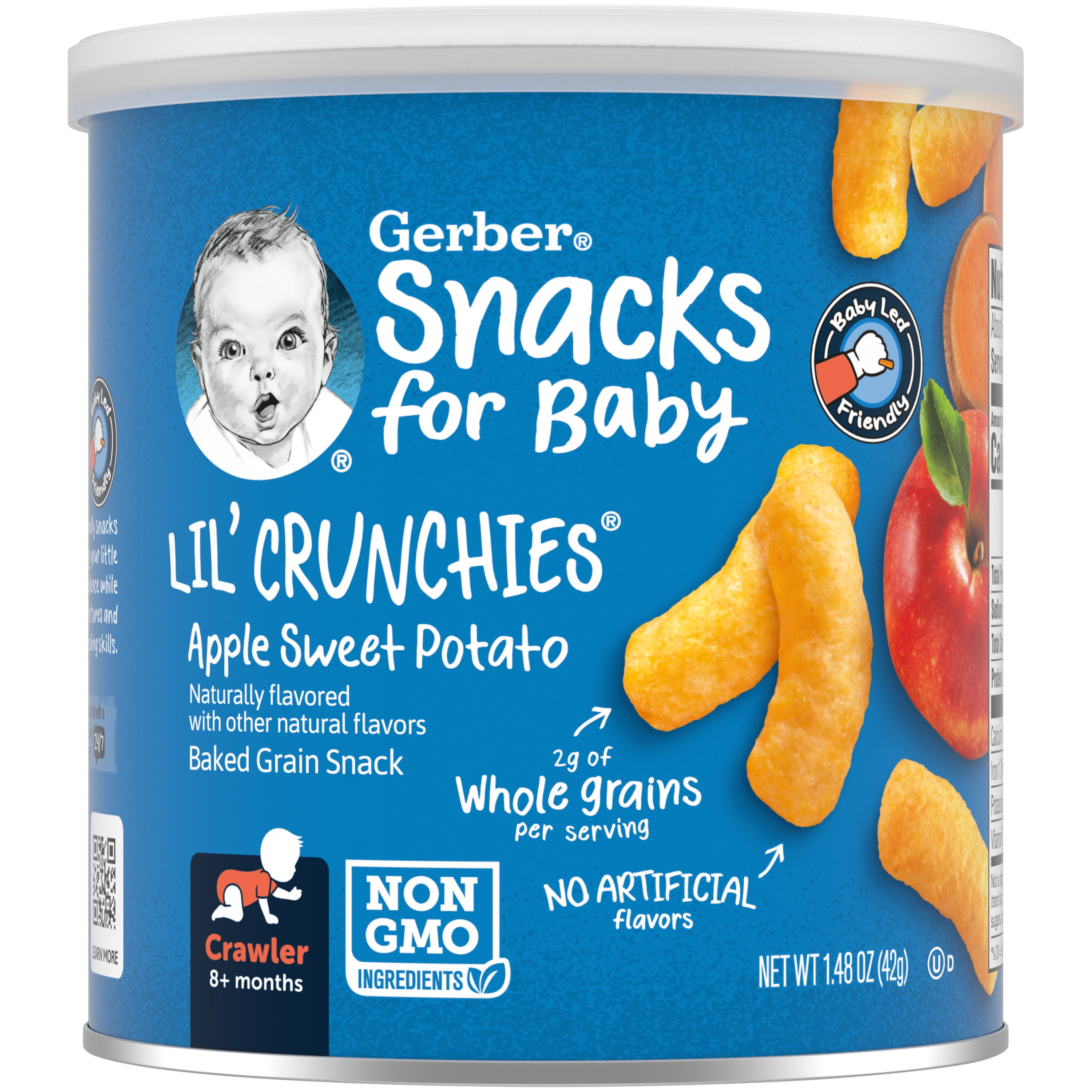 Gerber Snacks for Baby Lil Crunchies Apple Sweet Potato Puffs, 1.48 oz