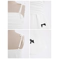 thumbnail image 7 of IBTOM CASTLE Girls' Bow Spaghetti Strap Dress - Adjustable A-Line Bubble Hem Party Dress for Summer Birthday Party School White, 7 of 7