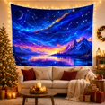 thumbnail image 3 of Mountain Lake Fantastical with Night Swirling Dynamic Dominates, Mystical Fantasy for Space Lovers, Galaxy Room Decor, Graduation Gift, Tapestry Wall Hanging for Bedroom and Dorm, 3 of 7