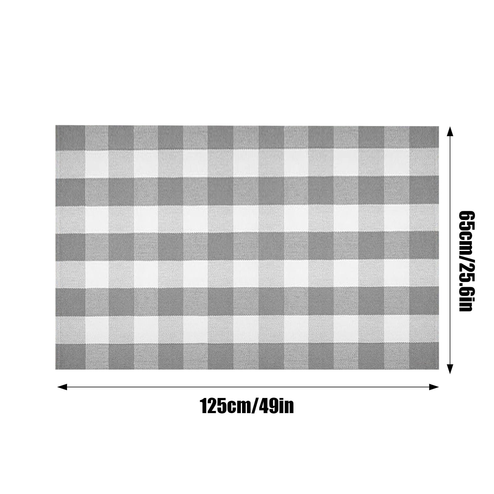 Buffalo Plaid Rug 125X65cm Grey and White Checked Rug Washable Doormats Indoor Outdoor Rugs for Layered Front Door Mats, Porch, Kitchen, Farmhouse, Entryway