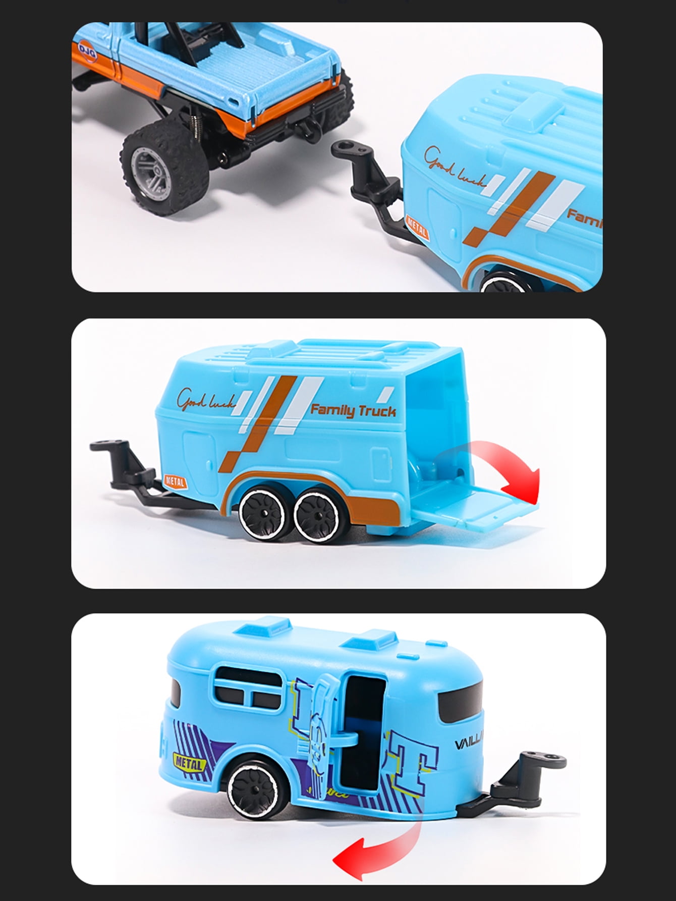 1: 64 Foot Trailer Remote Control Car, 2.4G Three-Speed Control, Alloy Anti-Fall Body, Perfect for Children's Gifts and Festival Gifts