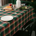 thumbnail image 3 of Mantel rectangular de Navidad a cuadros, mantel lavable, resistente a las manchas, para comedor, fiestas, decoración de vacaciones, 3 of 5
