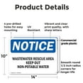 thumbnail image 2 of (2 Pack) Wastewater Reuse Area Keep Out Non-Potable Water OSHA Notice Sign, 2 of 8