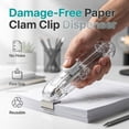 thumbnail image 7 of Portable Binder Clip Stapler with 150/250/300 Reusable Metal Clips, Handheld Push Clip Dispenser for Paper Clamps, No-Hole Mini Push Stapler for Desktop Document Binding (1 PCS), 7 of 7