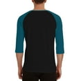 thumbnail image 7 of HAiming Mens 3/4 Sleeve Baseball Shirt Casual Crew Neck Button Pullover Tops Color Block Athletic Tee, 7 of 7