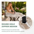 thumbnail image 4 of Round Outdoor Tablecloth with Umbrella Hole and Zipper, Brown Coastal Tablecloth with Elastic Waterproof, Nautical Coral Starfish Shell Octopus Sea Patio Table Covers for 31" - 35" Pool Tables, 4 of 9