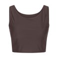 thumbnail image 4 of USSUMA Sleeveless Women Tops Dressy Casual Crop Basic Tank Yoga Sport 2022 Trendy T-Shirt Shirts Solid Cropped Short Tunics Top Plus Size for Women Round Neck Summer Blouse, 4 of 5