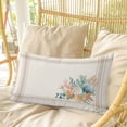 thumbnail image 4 of Summer Coastal Pillow Covers, Linen Long Throw Pillow Case, Nautical Beach Marine Life Beige Striped Holiday Pillow Protector Decorative Cushion Cover for Living Room/Bedroom 12" x 20", 4 of 8