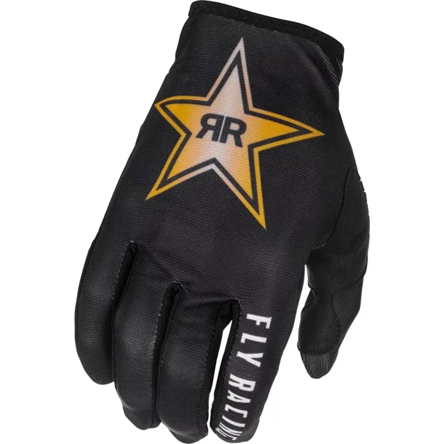 Guantes Motocross Donwhill Fly Lite Rockstar Negro/ Oro Talla G