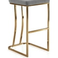 thumbnail image 6 of BELLEZE 30 Inch Barstools Counter Stools Set of 2, Upholstered Bar Stools with Gold Metal Frame, Modern Bar Height Stools Island Chairs for Home and Restaurant - Hutton (Grey), 6 of 7